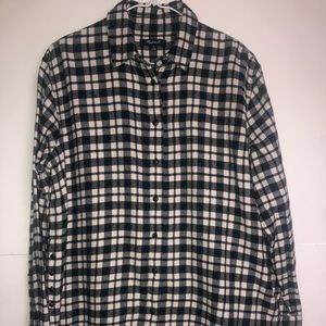 MADEWELL FLEECE BUTTON DOWN TUNIC CHECKERED